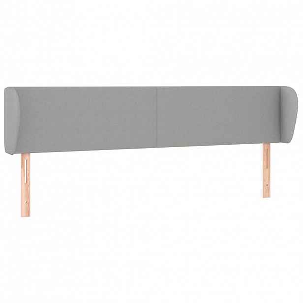 vidaXL Čelo postele typu ušák světle šedé 203x23x78/88 cm textil