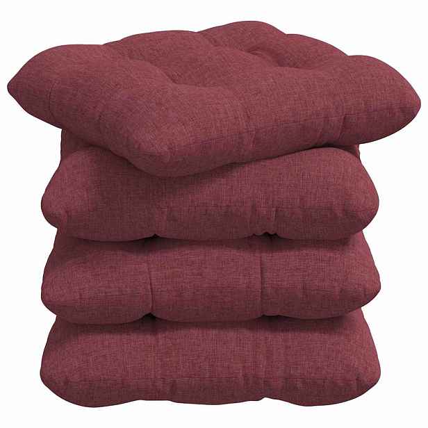 vidaXL Polštáře na sedadla 4 ks Textil Víno Červené 40 x 40 x 12 cm