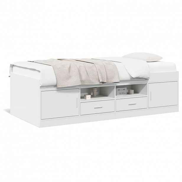vidaXL Válenda se zásuvkami bez matrace bílá 90 x 200 cm