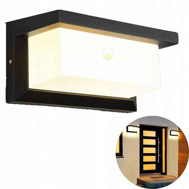 Černá zahradní nástěnná lampa s integrovaným Led zdrojem pro osvětlení