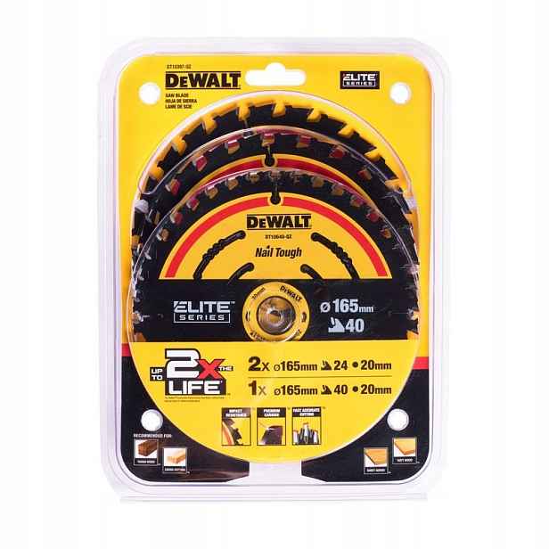 Kotoučová Pila Na Dřevo Elite 2*165 MM 24Z 165 MM 40Z 3-BALENÍ