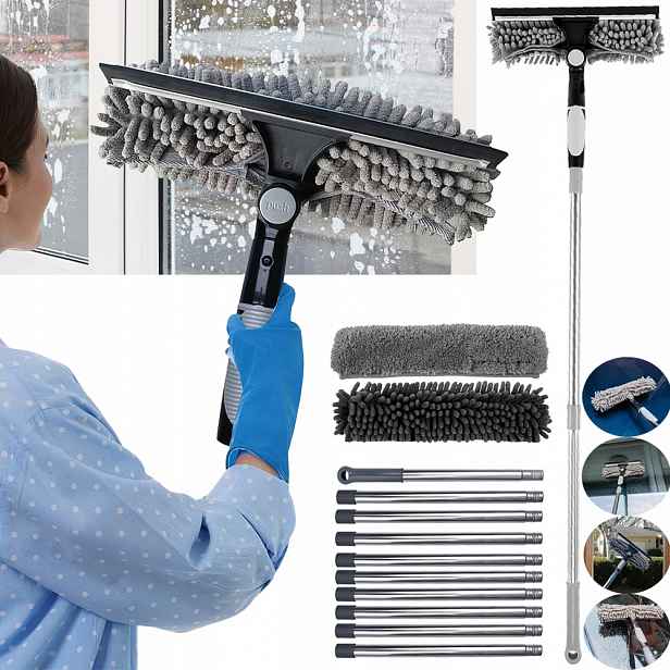 Mop Čistič Oken Stěrka Teleskopická Mikrovlákno 424 CM
