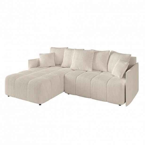 ALTDECOR ROHOVÁ SEDACÍ SOUPRAVA s otomanem vlevo LONLI-L 251x189x68 béžový manšestr