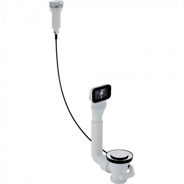 Geberit - Připojení výpusti a přepadu dřezu, s otočným ovládáním G 1 1/2, lesklý chrom 152.929.20.1