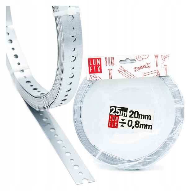 Páska pro zavěšení potrubí kanálů 20 x 0,8 mm ocelová 25 m