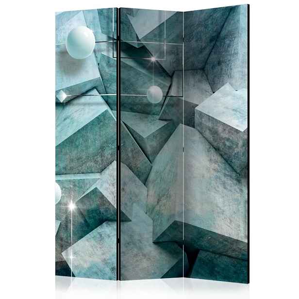 Paraván Concrete Cubes (Green) Dekorhome