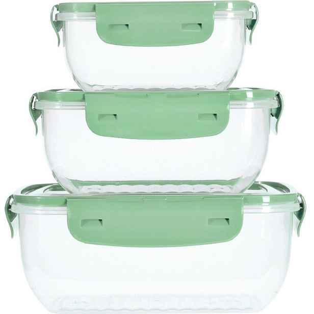EXCELLENT HOUSEWARE Dóza na potraviny sada 3 ks světle zelená KO-024001560svze