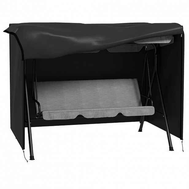 Modfu POTAH na zahradní houpačku z polyesteru 205x124x164 cm černý se zipem, UV ochranou a kotvením proti větru