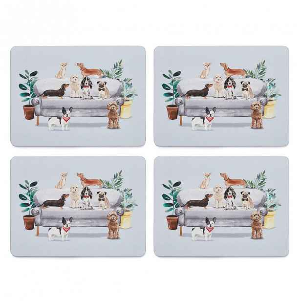 Set 4 ks prostírání z korku Cooksmart ® Curious Dogs