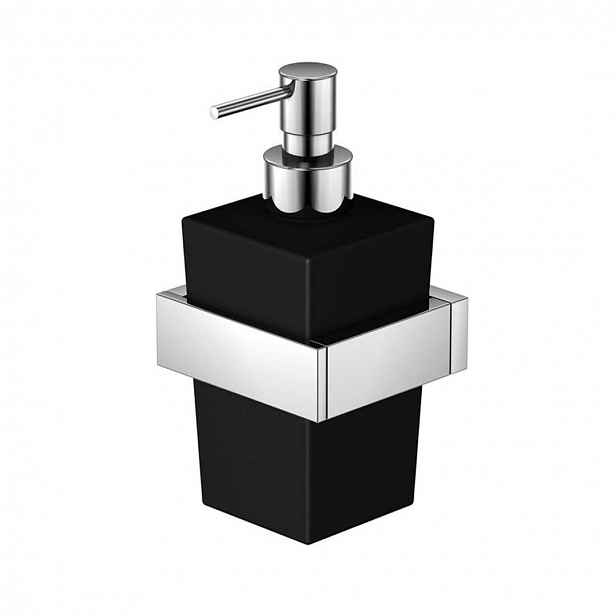 Steinberg 460 - Dávkovač mýdla s držákem, černé sklo/chrom 460 8002