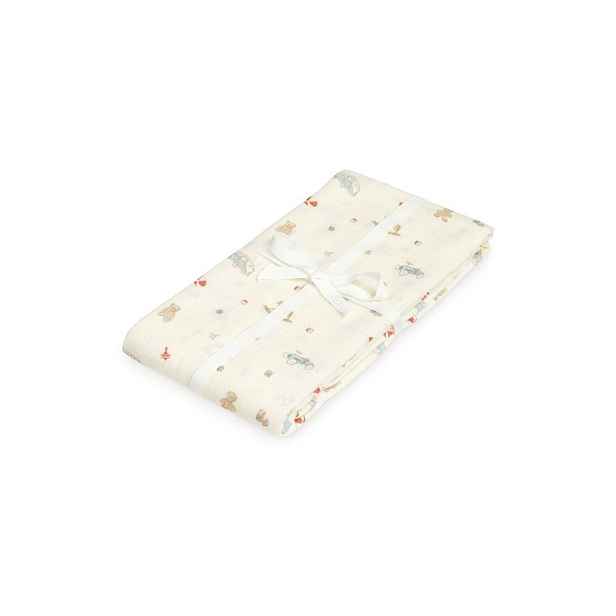 Světle žlutá zavinovací dětská deka z bio bavlny 120x120 cm Off-White – Cam Cam Copenhagen