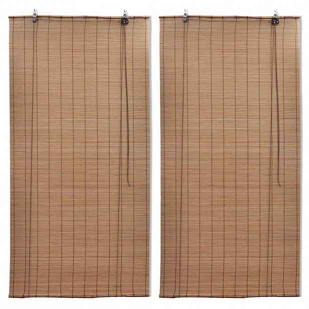 vidaXL Zatemňovací rolety z bambusu 2 ks 80 x 160 cm hnědé