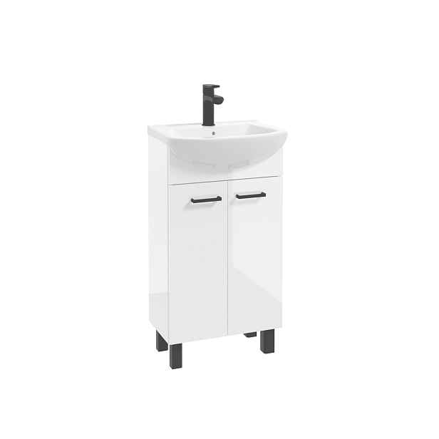 ArtDef Koupelnová skříňka NOVELTY White D45 s umyvadlem Tomaso 45 | 45 cm