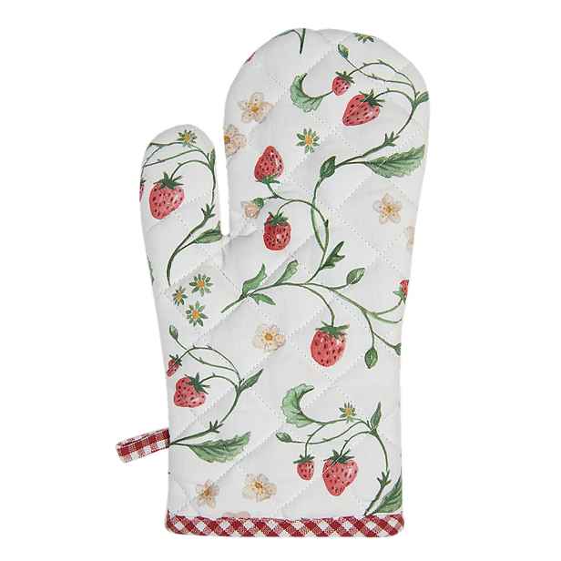 Bavlněná chňapka s motivem lesních jahod Wild Strawberries - 16*30 cm Clayre & Eef