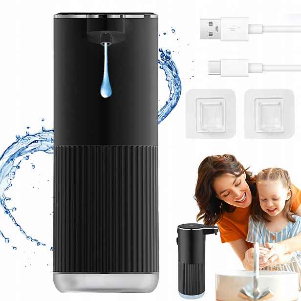 Bezdotykový Dávkovač Mýdla Stojící Automatický 500 mAh 400 ML Černý