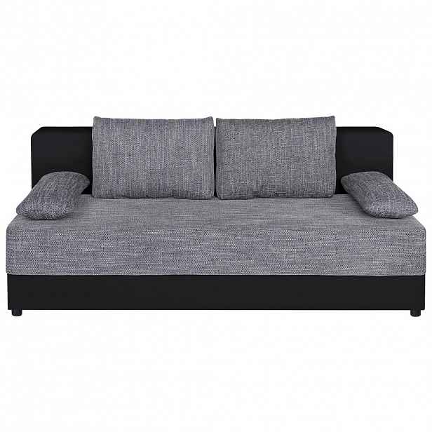 P & B ROZKLÁDACÍ POHOVKA, textil, kompozitní dřevo, šedá, černá