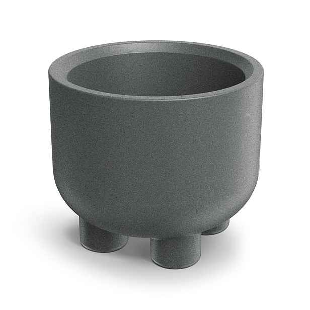 Prosperplast Plastový květináč s nožičkami MOLTAN ROUND granitově šedý, varianta 48 cm