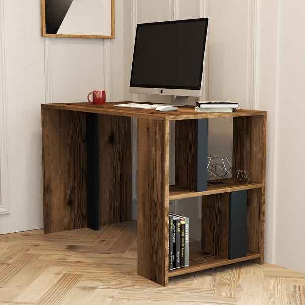 Psací stůl Lima - Walnut, Anthracite