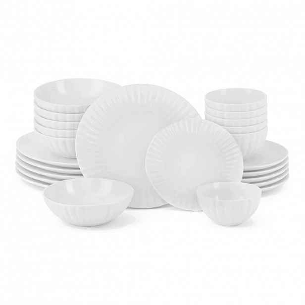 Retro nádobí Vintage Cuisine pro 6 osob Talíře Misky bílá barva
