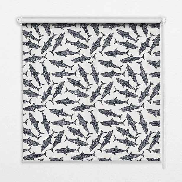TULUP VNITŘNÍ roleta - okenní roleta - roleta - 110x140 cm - Žraloci