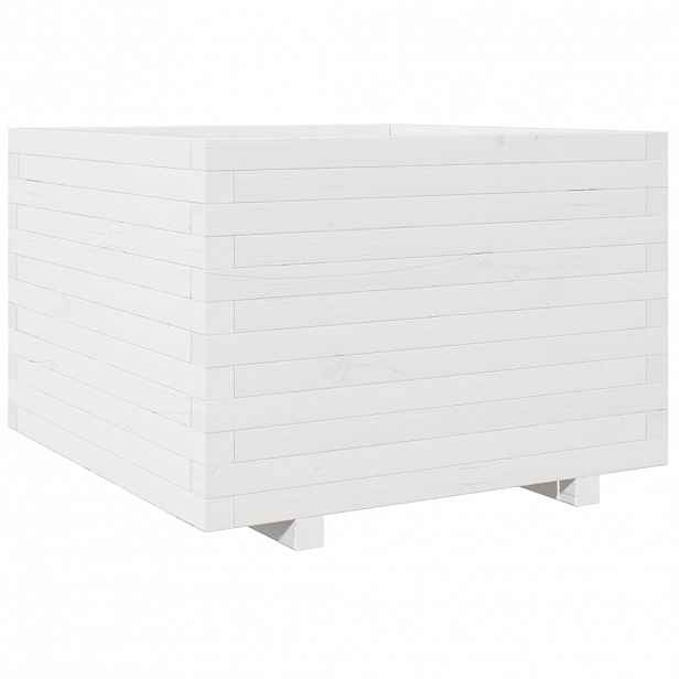 vidaXL Zahradní truhlík bílý 70 x 70 x 49,5 cm masivní borové dřevo