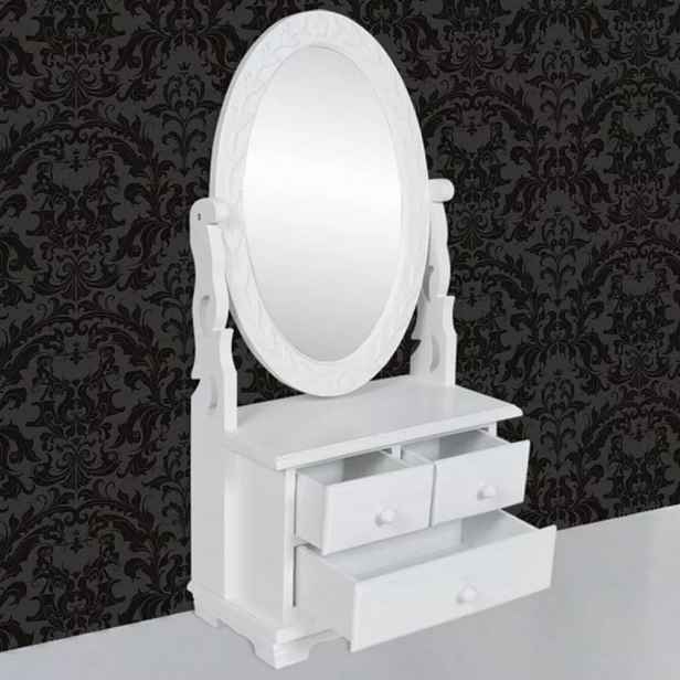 Toaletní stolek se zrcadlem bílá