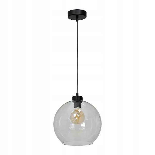Milagro Závěsná lampa Sofia Clear 1xE27 Černé skleněné stínítko 25 cm Obývací pokoj Lof