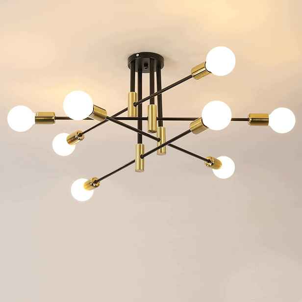 Moderní Závěsný Lustr E27, Černo-zlatý, Do Obývacího Pokoje, 71 CM