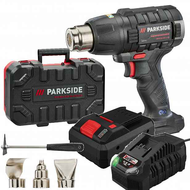 Parkside Horkovzdušná Pistole Pphlga 20v akumulátor 4Ah smart 500 °C