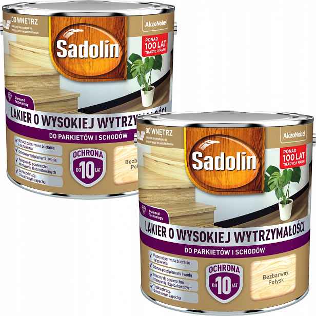 Sada Sadolin Lak 2x2,5 S Vysokou Odolností Pro Parkety Lesk 5L