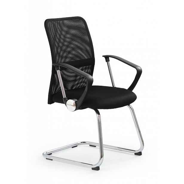 Konferenční židle VIRE SKID černá Halmar - šířka: 58 cm
