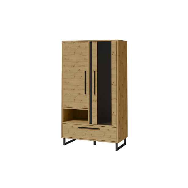 ADRK Vitrína Ariana 140 cm černá/dub Artisan
