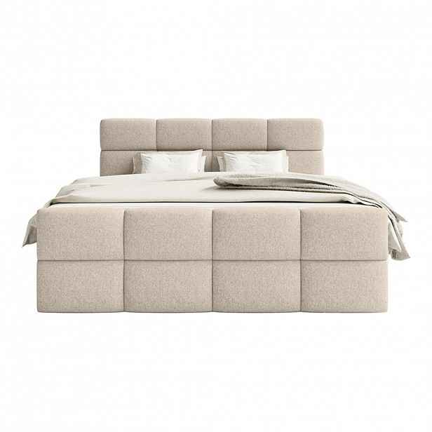 Fedve BOXSPRINGOVÁ POSTEL ALZEA 200x200 cm, Béžová