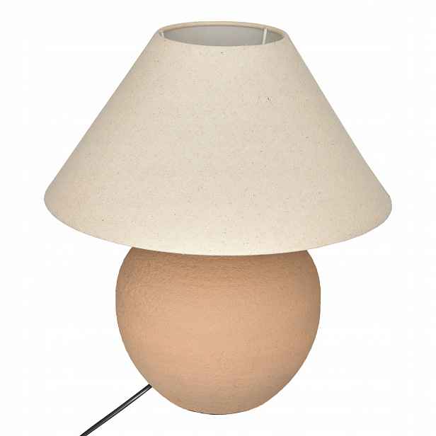 Keramická Lampa Ø 35 X 38 CM Závit E14 Béžová Napájení Ze Sítě