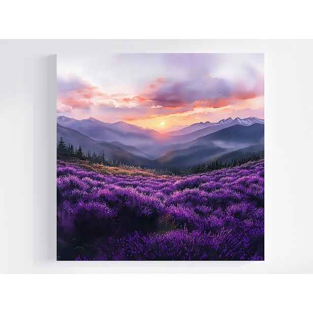 Obraz Na Plátně Canvas Krajina Hory Panorama Květiny Vřesoviště 50x50