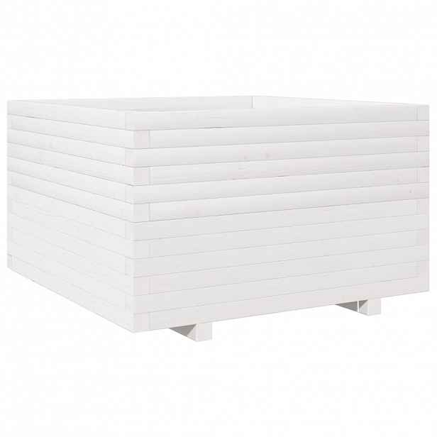 vidaXL Zahradní truhlík bílý 80 x 80 x 49,5 cm masivní borové dřevo