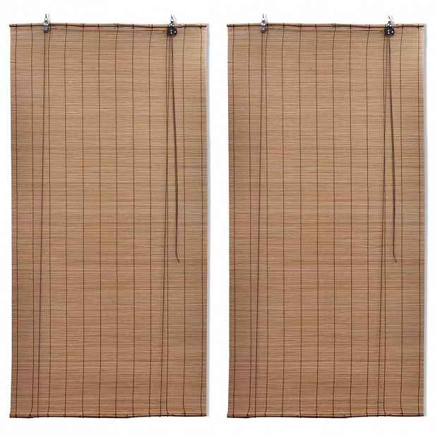 vidaXL Zatemňovací rolety z bambusu 2 ks 150 x 220 cm hnědé