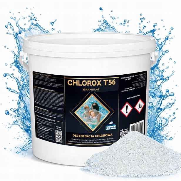 Chlorox T56 Chlor Šok Dezinfekce vodního bazénu Jacuzzi Spa Granule 5kg