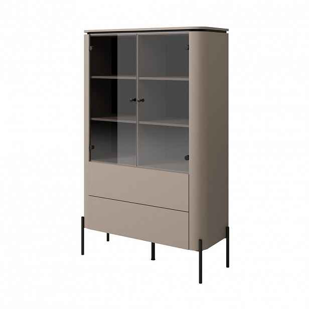 MASSENO VITRÍNA BELVIO 98/160/40 cm Odstíny béžové