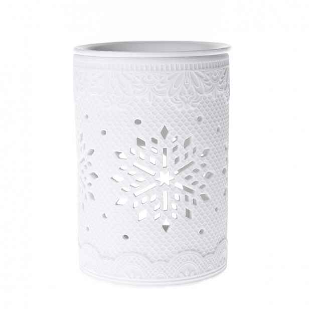 Porcelánová aromalampa Snow flower bílá, 8,5 x 12 cm