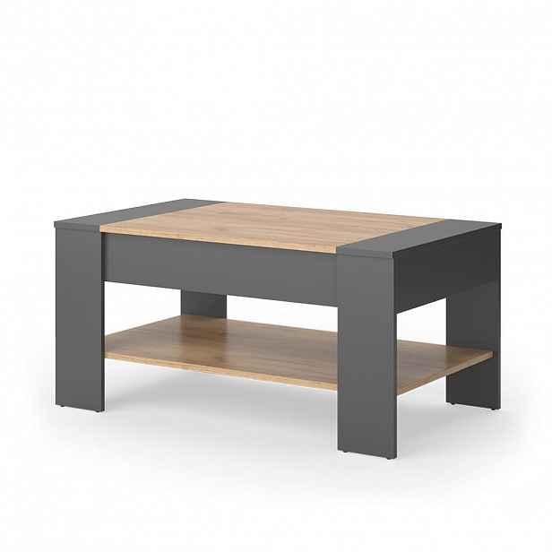 Vicco KONFERENČNÍ STOLEK August Zlatý dub power/antracit 99.6 x 58.8 cm se zásuvkou