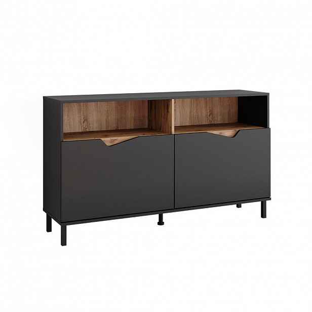 Vicco KREDENC Marelle Antracit/Artisan 140 x 81.3 cm se 2 dveřmi