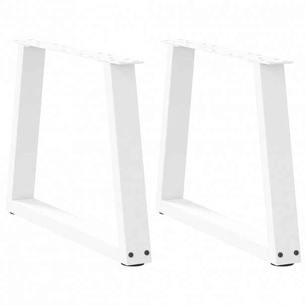 vidaXL Nohy konferenčního stolku ve tvaru V, 2 ks, bílé, 60 x (42-43,3) cm, ocel