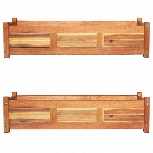 vidaXL Vyvýšené záhony 2 ks akáciové dřevo 100 x 30 x 25 cm