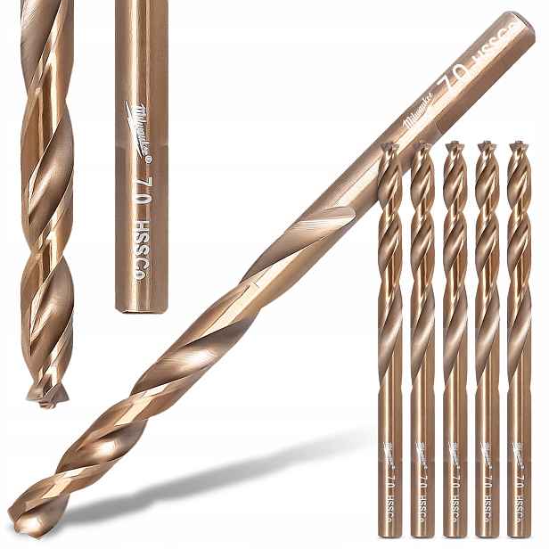 5 x Vrtáky do kovu 7 mm Milwaukee Kobaltové Hss-g Nerezové oceli Vrták