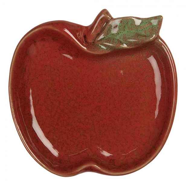 Dekorační keramický talířek ve tvaru jablka Retro Uniq - 13*13*2 cm Clayre & Eef