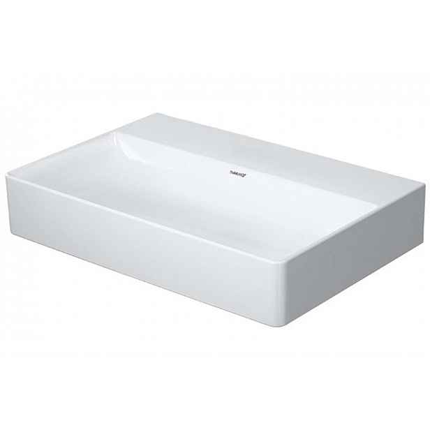 Duravit DuraSquare - Umyvadlo 60x40 cm, bez přepadu, bez otvoru pro baterii, DuraCeram, bílá 2356600070