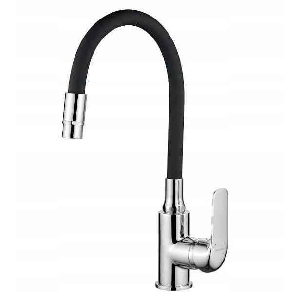 Kuchyňská baterie Elza s 2-funkčním flexibilním ramínkem, černý chrom
