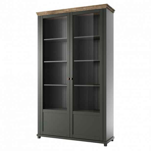 MASSENO VITRÍNA EVANDRO 126/200/42 cm Zelená