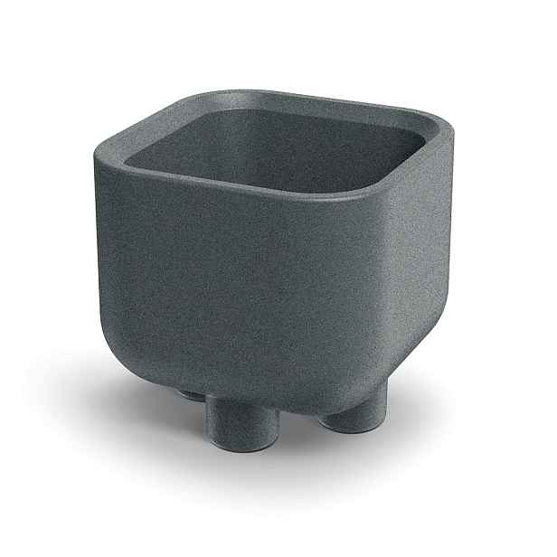 Prosperplast Plastový květináč s nožičkami MOLTAN SQUARE granitově šedý, varianta 48 cm